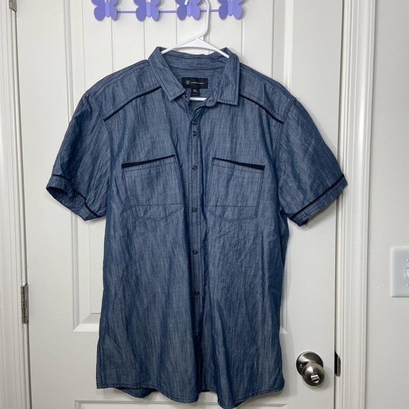 NWOT INC International Concepts men’s denim colored button down‎ casual shirt XL - Picture 1 of 6